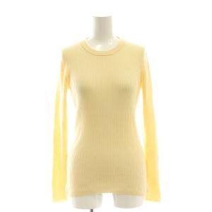 3x3リブ クルーネックプルオーバー ニット セーター 長袖 ウール アイボリー