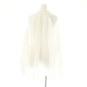 Plage 24SS コットンギャザー COTTON GATHERブラウス シャツ 長袖 フロントボタン F 白 ホワイト