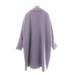 SHIPS エニィ any ノンミュールジングウール リラックス ピーコート Pコート ロング アウター F 紫 パープル