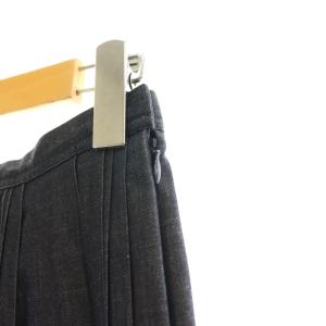 GALERIE VIE 24SS ライトデニム ランダムタックプリーツスカート ロング 34 紺 ネイビー /HK OS