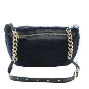 Max Mara ショルダーバッグ テディベア チェーン ネイビー