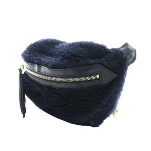 Max Mara ショルダーバッグ テディベア チェーン ネイビー