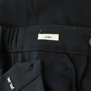 IENA 24SS ダブルクロスタックテーパードパンツ ストレッチ ハイウエスト 36 紺 ネイビー /MY OS