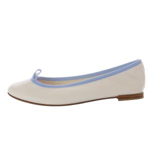 Repetto アトリエ セミオーダー バレエシューズ パンプス フラット リボンモチーフ レザー 38 24cm 白