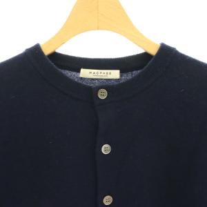 MACPHEE プレーンウール クルーネックカーディガン 長袖 ニット M 紺 ネイビー /MI OS SH