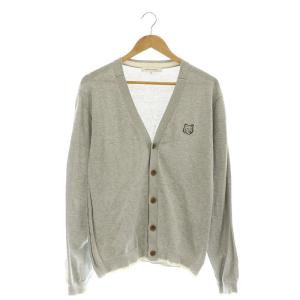 24SS フォックスヘッド コットンニット カーディガン 長袖 M 杢グレー