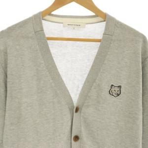 Maison Kitsuné 24SS フォックスヘッド コットンニット カーディガン 長袖 M 杢グレー