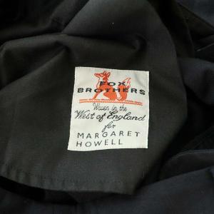 MARGARET HOWELL FOX BROTHERS SUMMER WOOL サマーウールスカート ロング タイト ストレッチ 3 黒 ブラック