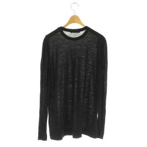 CINOH ウールCOSMORAMA パフスリーブT トップス カットソー 長袖 ロンT クルーネック 38 黒 ブラック