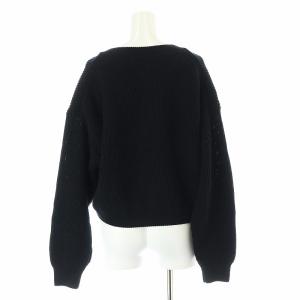 EVERYDAY I LIKE 23SS Design Sleeve Cropped プルオーバー ニット セーター 長袖 ショート丈 F 黒 ブラック 23080500805010