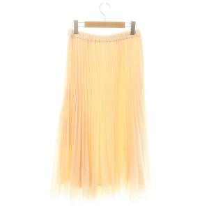 ANAYI 24SS シアードビープリーツスカート ロング フレア 36 ライトピンク