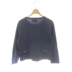 agnes b. 22AW プレッションカーディガン 長袖 クルーネック 2 紺 ネイビー /DO OS