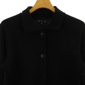agnes b. 襟付き カーディガン 長袖 2 黒 ブラック