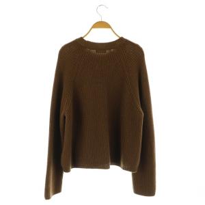 MARGARET HOWELL 22AW CORD YARN WOOL ニット セーター 長袖 ウール 2 茶 ブラウン