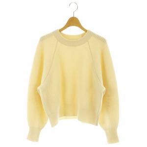 22AW ラムカシミヤクルーネックプルオーバー ニット セーター 長袖 S アイボリー /MI OS