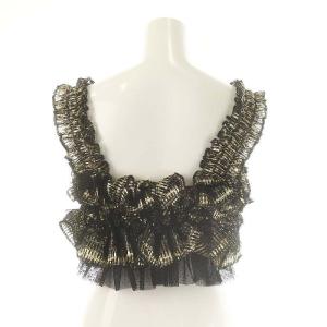 VERMEIL par iena 24AW ラメチュールビスチェ フリル ゴールド色 黒 ブラック /MI OS