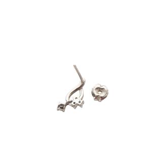 4℃ ピアス しずくモチーフ K18 ホワイトゴールド