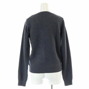 SNIDEL BEARPAW 刺繍ニットプルオーバー セーター 長袖 クルーネック F 紺 ネイビー