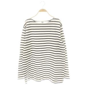 IENA別注 ボーダー ロングスリーブカットソー 長袖 白 ホワイト 黒 ブラック