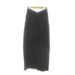 Twill Slit Skirt タイトスカート ロング マキシ丈 38 黒 ブラック