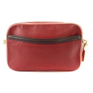COACH ショルダーバッグ 型押しレザー ロゴ 赤 91382