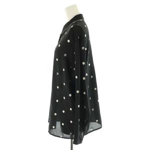 Diagram GRACE CONTINENTAL ドット刺繍ブラウス シャツ 長袖 36 S 黒 ブラック