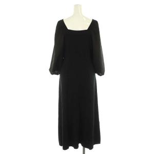 Diagram GRACE CONTINENTAL 23SS スクエアパフニットワンピース 五分袖 ロング丈 36 S 黒 ブラック