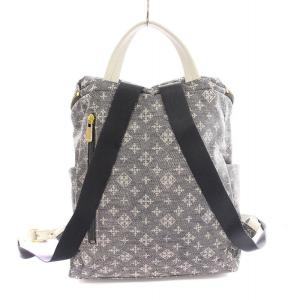 russet デニムプリントナイロンジャガード リュックサック デイパック モノグラム柄 青 ブルー