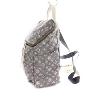 russet デニムプリントナイロンジャガード リュックサック デイパック モノグラム柄 青 ブルー