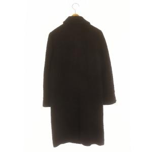 A.P.C. ウールラウンドカラーネップツイードコート ロング アウター 34 紺 ネイビー /MF OS SH