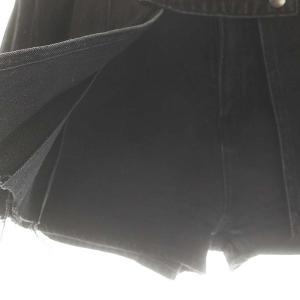 MOUSSY 24SS PLEATS LAYERED ショートパンツ デニム 巻きスカート 2 黒 ブラック /MF