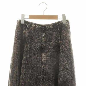 MARNI サーキュラー デニムスカート ロング ミモレ丈 フレア 38 黒 ブラック アイボリー GOJD0470Y0