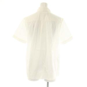 MARNI ロゴ刺繍 半袖シャツ ブラウス コットン 36 S 白 ホワイト /YQ OS