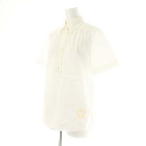 MARNI ロゴ刺繍 半袖シャツ ブラウス コットン 36 S 白 ホワイト /YQ OS