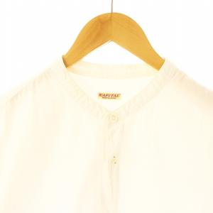 KAPITAL バンドカラーシャツ 長袖 コットン 3 白 ホワイト /DF OS