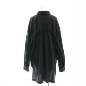 LIMI feu ベルト付き オーバーサイズシャツ 長袖 前開き 黒 ブラック