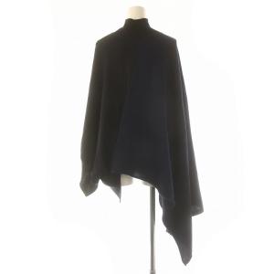 Y's ヨウジヤマモト 22AW ウール アシンメトリー ポンチョ ニット プルオーバー 2 黒 紺 緑