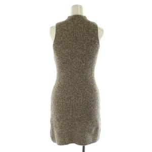 SNIDEL 24AW ミニニットワンピース ノースリーブ F ベージュ ダークブラウン グレー