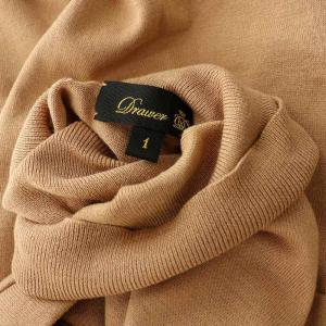 Drawer 18ゲージ タートルネックニット カットソー 七分袖 シルク混 1 ベージュ /MY OS