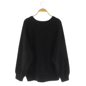 Framework 23AW AQUA Vネックプルオーバー ニット セーター 長袖 オーバーサイズ カシミア混ウール 黒