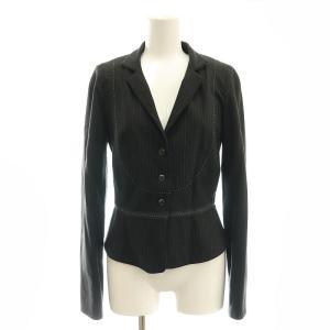 PAULE KA スーツ フォーマル セットアップ 上下2点セット ピンストライプ ウール ペプラムジャケット スカート