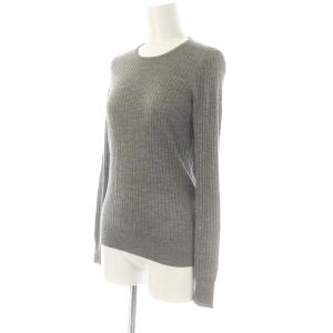 Drawer 18G カシミヤシルクリブクルーネックニット カットソー 長袖 1 グレー