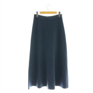 23区 23AW ウールカシミヤ ニットスカート フレア ロング 38 ダルブルー