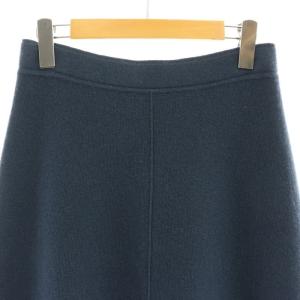 23区 23AW ウールカシミヤ ニットスカート フレア ロング 38 ダルブルー