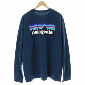 Patagonia メンズロングスリーブP-6ロゴレスポンシビリティーカ Tシャツ カットソー 長袖 L 紺 ネイビー