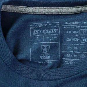 Patagonia メンズロングスリーブP-6ロゴレスポンシビリティーカ Tシャツ カットソー 長袖 L 紺 ネイビー