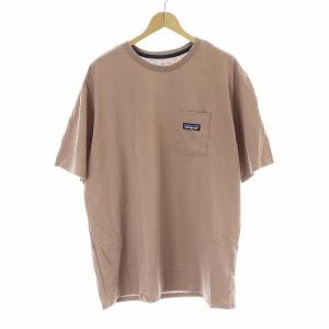 Label Pocket Re-T-shirtsTシャツ カットソー 半袖 クルーネック ロゴ L ピンク