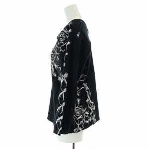 TAO COMME des GARCONS プリント 切り替え カットソー 長袖 Vネック M 黒 ブラック