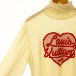LOUIS VUITTON ×NIGO 22SS インタルシアハートタートルネックニット L アイボリー