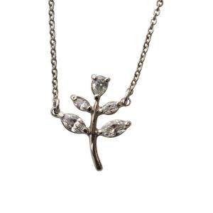 ネックレス リーフモチーフ ビジュー